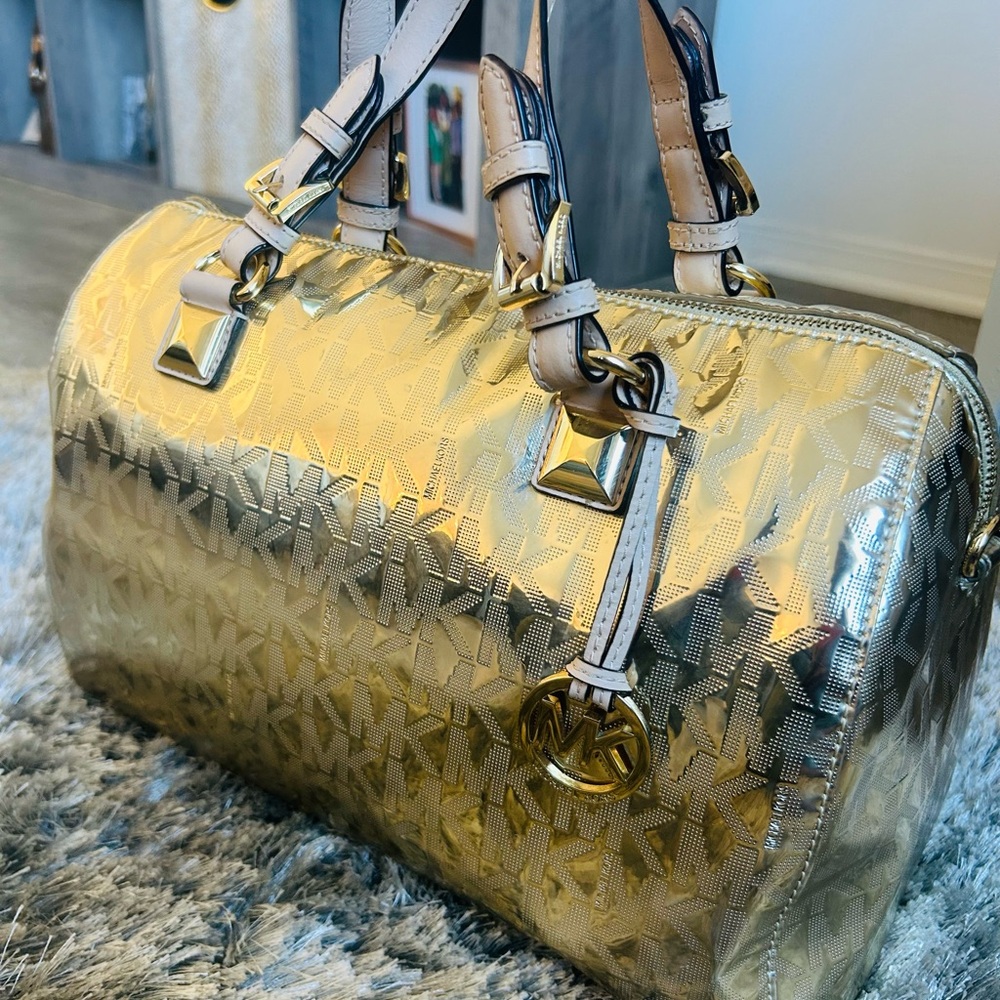 Michael Kors Gold Oversized Satchel Bag